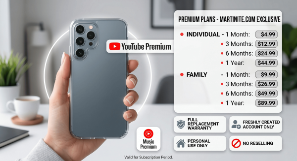 YouTube Premium plans Martinite